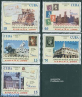 Cuba 2000 Espana 5v, Mint NH, Transport - Stamps On Stamps - Ships And Boats - Neufs