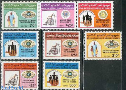 Comoros 1988 Welfare Organisations 8v, Mint NH, Health - Various - Disabled Persons - Lions Club - Rotary - Behinderungen