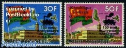 Comoros 1978 Railway 2v, Overprints, Unofficial Issue, Mint NH, Transport - Railways - Trains