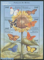 Central Africa 2000 Butterflies 8v M/s (8x390F), Mint NH, Nature - Butterflies - Flowers & Plants - Central African Republic