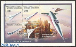 Central Africa 1999 TRANSPORTS 4V M/S, Mint NH, Transport - Concorde - Aircraft & Aviation - Concorde