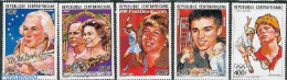 Central Africa 1988 Famous Persons 5v, Mint NH, History - Sport - American Presidents - Kings & Queens (Royalty) - Che.. - Koniklijke Families
