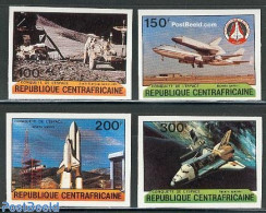 Central Africa 1981 SPACE EXPL. 4V IMPERF., Mint NH, Transport - Space Exploration - Centrafricaine (République)