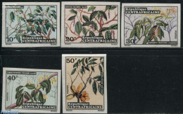 Central Africa 1973 Flowers 5v, Imperforated, Mint NH, Nature - Flowers & Plants - Centraal-Afrikaanse Republiek