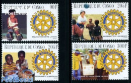 Congo Republic 1996 90 Years Rotary 4v, Mint NH, Health - Various - Health - Rotary - Toys & Children's Games - Rotary Club