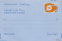 Algeria 1973 Aerogramme 1.20 Blu/orange, Post & Telecommunicati, Unused Postal Stationary - Lettres & Documents
