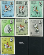 Aden 1967 Seiyun, Spanische Reitschule 7v Imperforated, Mint NH, Nature - Various - Horses - Uniforms - Costumes