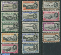 Ascension 1938 Definitives George VI, Views 14v, Unused (hinged) - Ascension (Ile De L')