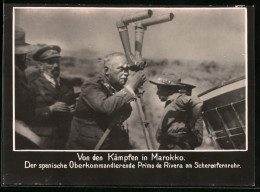 Fotografie Rifkrieg - Spanisch-Marokkanischer Krieg 1921-1926, Spanischer Oberkommandierender Primo De Rivera In Marok  - Krieg, Militär
