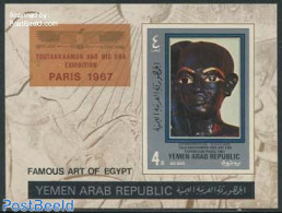 Yemen, Arab Republic 1970 Tutanchamon S/s Imperforated, Mint NH, History - Archaeology - Art - Sculpture - Archäologie