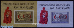 Yemen, Arab Republic 1968 Vietnam Conference 2 S/s, Mint NH, Health - Various - Red Cross - Maps - Croix-Rouge
