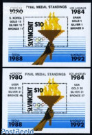 Saint Vincent 1990 Olympic Winners 2 S/s, Mint NH, Sport - Olympic Games - St.Vincent (1979-...)