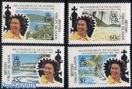 Virgin Islands 1992 Accession Anniversary 4v, Mint NH, History - Kings & Queens (Royalty) - Koniklijke Families