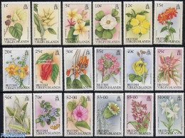 Virgin Islands 1991 Flowers 18v Without WM, Mint NH, Nature - Flowers & Plants - Orchids - British Virgin Islands