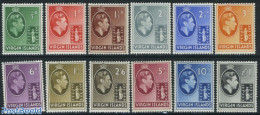 Virgin Islands 1938 Definitives 12v, Unused (hinged), History - Coat Of Arms - Iles Vièrges Britanniques