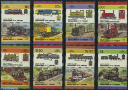 Saint Vincent & The Grenadines 1986 Locomotives 16v (8x[:]), Mint NH, Transport - Railways - Eisenbahnen