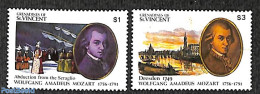 Saint Vincent & The Grenadines 1991 Mozart 2v, Mint NH, Performance Art - Amadeus Mozart - Music - Musique