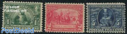 United States Of America 1907 Jamestown Exposition 3v, Mint NH, Transport - Ships And Boats - Neufs
