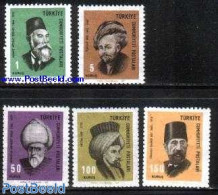 Türkiye 1967 Famous Persons 5v, Mint NH, Art - Authors - Sonstige & Ohne Zuordnung