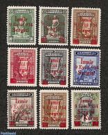 Türkiye 1934 Izmir Fair Overprints 9v, Mint NH, Nature - Transport - Animals (others & Mixed) - Railways - Otros & Sin Clasificación