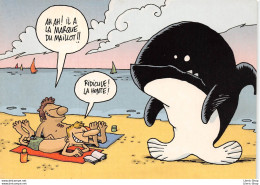 CPM►HUMOUR►ILLUSTRATION LARCENET► «AH AH ! LA MARQUE DU MAILLOT!! » - Humor