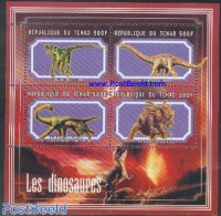 Chad 2001 Preh. Animals 4v M/s (4x500F), Mint NH, Nature - Prehistoric Animals - Other & Unclassified