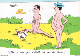 HUMOUR GRIVOIS - Illustration Signée Alexandre - "Elle A Cru Que C'était Un Ver De Terre !".. Cpsm GF - Humor
