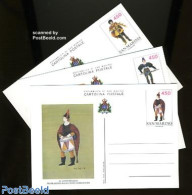 San Marino 1986 Postcard Set 450L, Uniforms (3 Cards), Unused Postal Stationary, Various - Uniforms - Briefe U. Dokumente