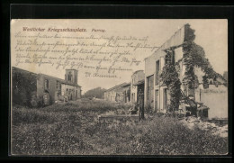 CPA Parroy, Überwucherte Strasse Avec Ruines, Le Front De L'Ouest, Première Guerre Mondiale  - Sonstige & Ohne Zuordnung