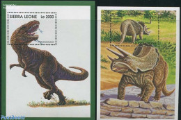 Sierra Leone 1998 Preh. Animals 2 S/s, Mint NH, Nature - Prehistoric Animals - Prehistorics