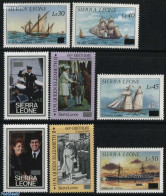 Sierra Leone 1986 Overprints 8v, Mint NH, History - Transport - Kings & Queens (Royalty) - Ships And Boats - Koniklijke Families