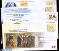 Romania 2006 Envelope Set, Belgian Connections (5 Covers), Unused Postal Stationary, Art - Architecture - Paintings - Brieven En Documenten