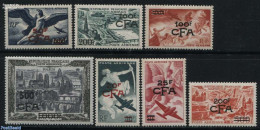 Reunion 1949 Airmail Definitives 7v, Mint NH, Transport - Aircraft & Aviation - Art - Bridges And Tunnels - Airplanes