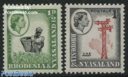 Rhodesia & Nyasaland 1959 Definitives 2v, Perf.  12.5:14, Mint NH, Various - Agriculture - Agricultura