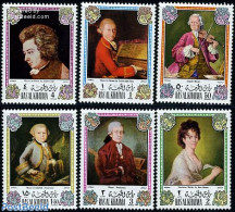 Ras Al-Khaimah 1972 W.A. Mozart 6v, Mint NH, Performance Art - Amadeus Mozart - Music - Musique