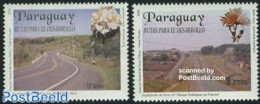 Paraguay 2000 Road Construction 2v, Mint NH, Nature - Flowers & Plants - Paraguay