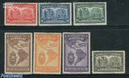 Paraguay 1939 New York World Expo 7v, Mint NH, History - Various - Coat Of Arms - Maps - Geography