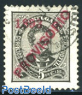 Portugal 1893 5R Black, 1893 PROVISORIO, Used, Used - Used Stamps
