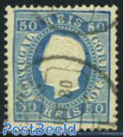 Portugal 1879 50R Blue, Perf. 12.5, Used, Used - Gebraucht