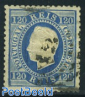 Portugal 1870 120R Blue, Used, Used - Gebruikt