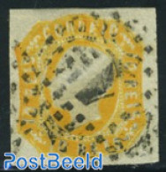 Portugal 1862 10R Orange, Canc. No. 1, Used Stamps - Used Stamps