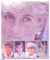 Uganda 2002 Death Of Diana 4v M/s, Mint NH, History - Charles & Diana - Kings & Queens (Royalty) - Königshäuser, Adel