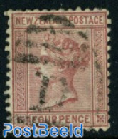 New Zealand 1874 4P Lilac-red, Used, Used - Used Stamps