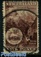 New Zealand 1902 5P Brown, Perf 11-14 Mixed (above/under)thin Spot, Used, Sport - Mountains & Mountain Climbing - Oblitérés