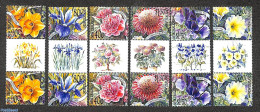 New Zealand 2001 Garden Flowers 6v Gutter Pairs, Mint NH, Nature - Flowers & Plants - Nuevos
