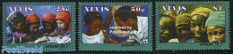 Nevis 1996 50 Years UNICEF 3v, Mint NH, History - Unicef - St.Kitts Y Nevis ( 1983-...)