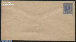 Netherlands 1885 Envelope, 5c Ultramarin, Flap Trapezium, Unused Postal Stationary - Brieven En Documenten
