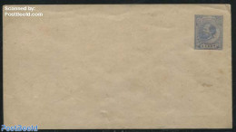 Netherlands 1876 Envelope, 5c Ultramarin, Flap Rounded, Unused Postal Stationary - Covers & Documents