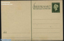 Netherlands 1947 Postcard With Paid Answer 5+5c Green, Unused Postal Stationary - Briefe U. Dokumente