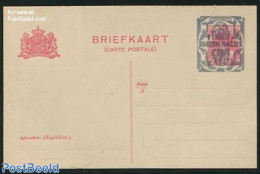Netherlands 1921 Postcard 12.5c On 5c (long Dividing Line), Unused Postal Stationary - Briefe U. Dokumente
